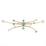 Designer Pearl 18k Gold Brooch by Maurice Brault, 1970s