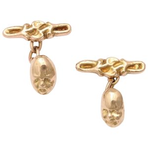 Gold Tragedy and Comedy Cufflinks, 19th century