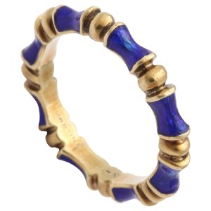 Enamel Gold bamboo motif Eternity Ring