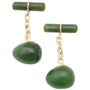 Nephrite Gold Cufflinks