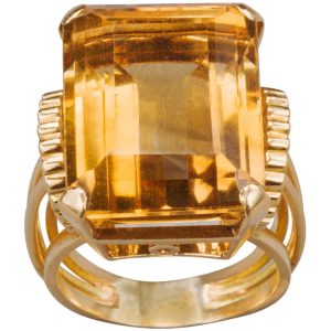 English Citrine Gold Ring