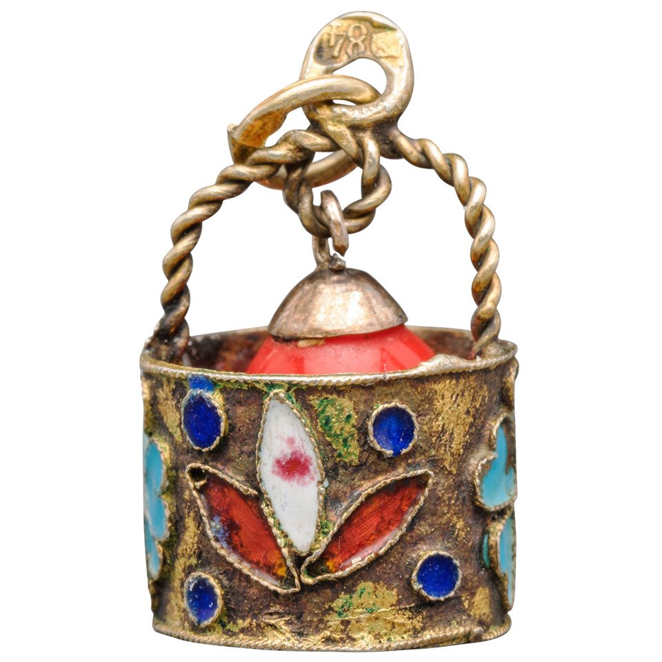 Russian Jewelry Eggs Rare Russian Enameled Silver Easter Egg in a