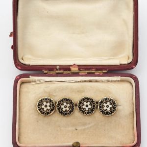 Mid 19th Century Russian Enameled Gold Cufflinks