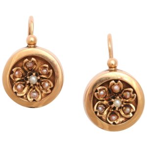 19th Century French Gold and Pearl Earrings