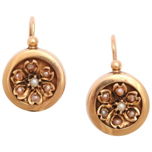 19th Century French Gold and Pearl Earrings