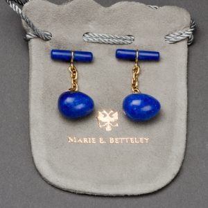 Vintage Cufflinks- Lapis Lazuli Gold Cufflinks by Marie E. Betteley