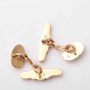 Gold Tragedy and Comedy Cufflinks, 19th century