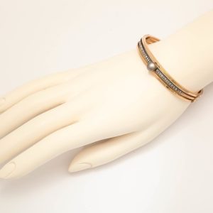 French Diamond Gold Bangle, 19th Century