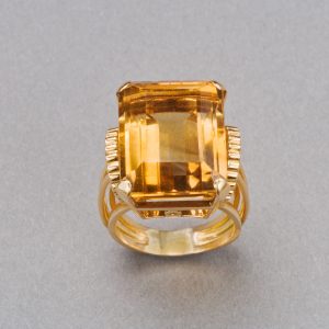 English Citrine Gold Ring
