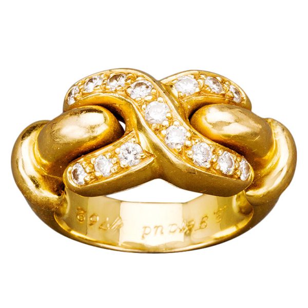 French Gold Diamond Ring by Louis FERAUD, 20th century
