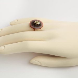 Cabochon Garnet and Agate Shooting Star Ring, circa 1890 7