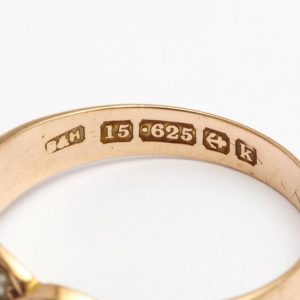 Gold Ruby and Seed Pearl Ring 7