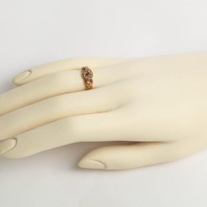 Gold Ruby and Seed Pearl Ring 9