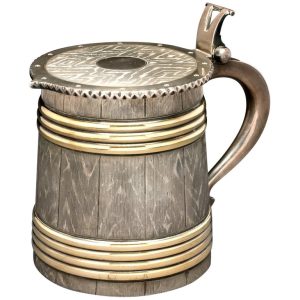 Russian Alexander II Imperial-era Silver Tankard by Sazikov, St. Petersburg, 1859