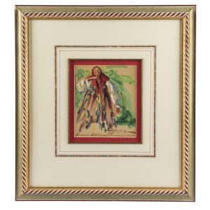 Sklarevsky Collection: Timofey Katurkin Russian Watercolor of Laughing Woman
