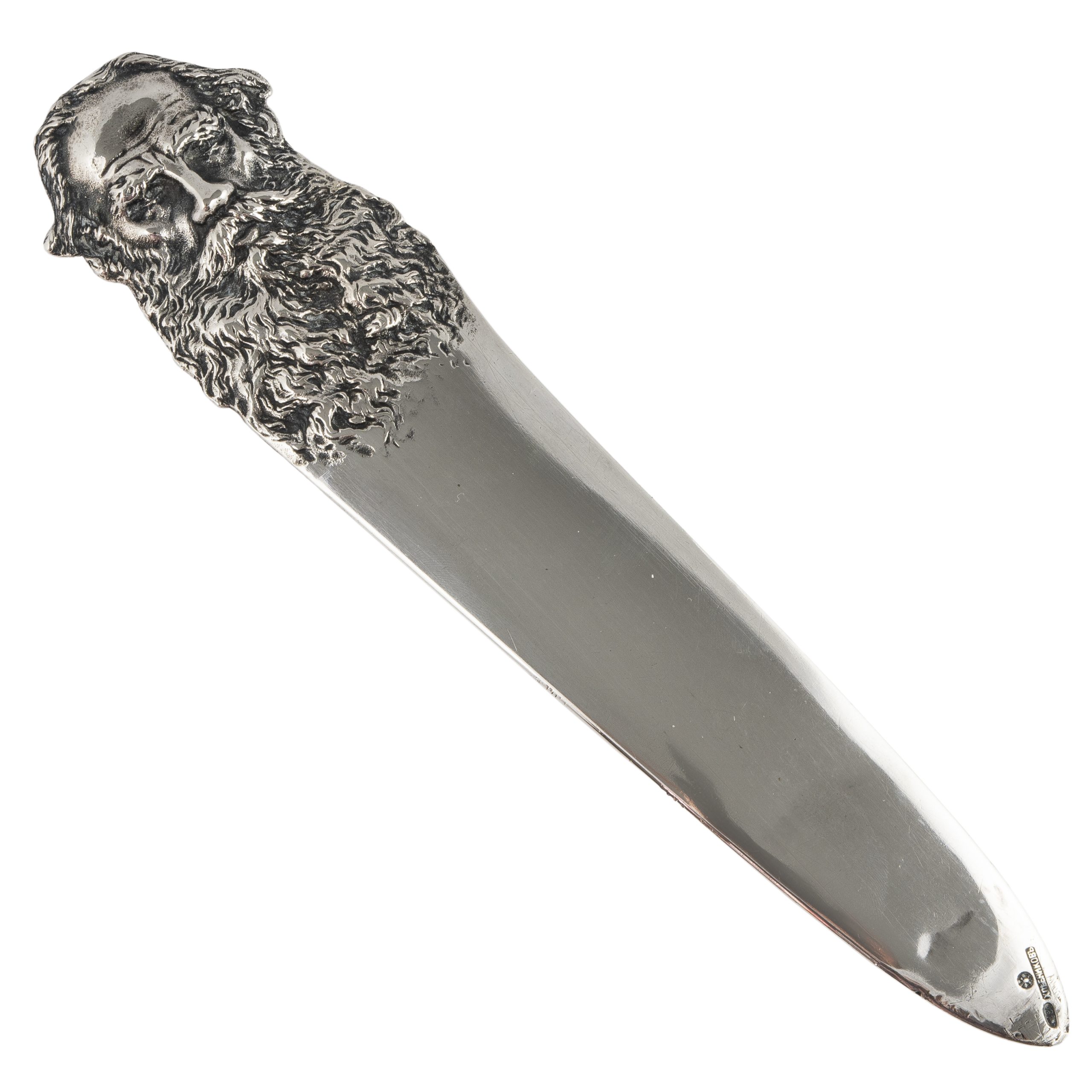 Russian Imperial-era Silver Tolstoy Novelty Paper Knife by
