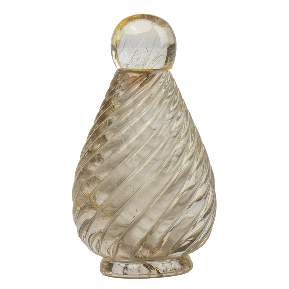 Hand-carved Rutile Quartz Perfume Bottle from Jaipur - Image 3