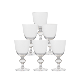 Set of Six Steuben Crystal Red Wine Goblets, 1960s