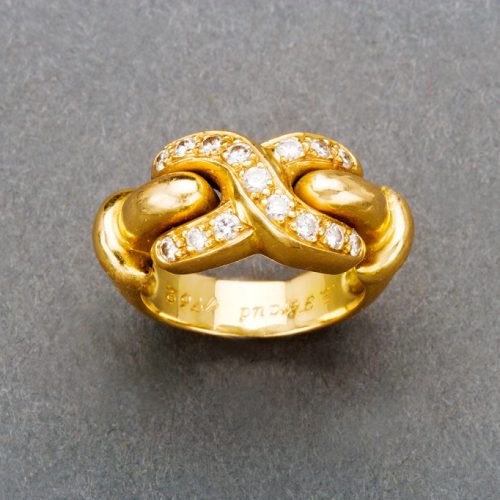 French Gold Diamond Ring by Louis FERAUD, 20th century