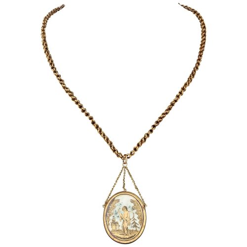 French Gold Napoleonic Era Pendant, circa 1810