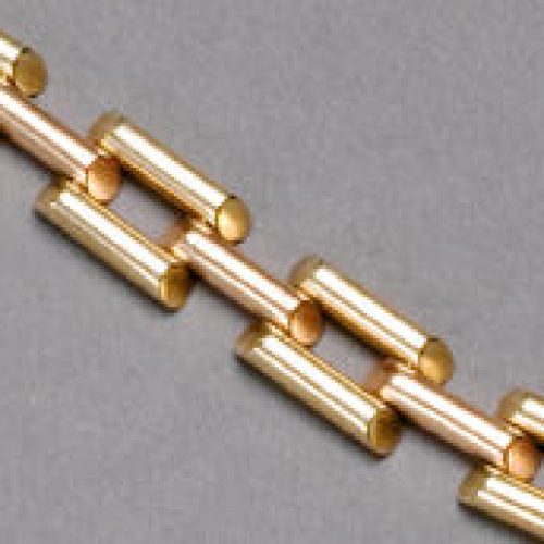 Retro Two Color Gold Link Bracelet, 1950s