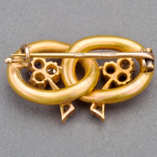 Vladimir Soloviev Russian Sapphire Diamond Gold Pin, circa 1900