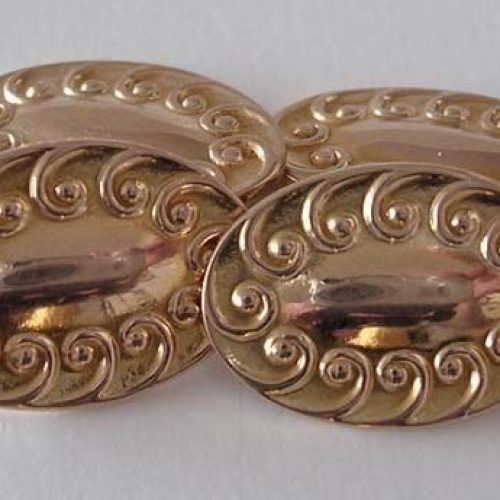 1920s Art Nouveau Double-Sided Gold Cufflinks