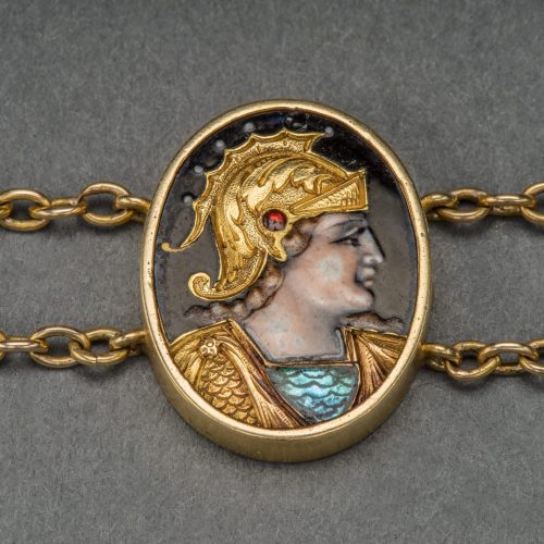 19th Century Enamel Diamond Gold Bracelet