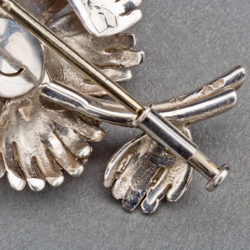 1950s French Diamond Gold Flower Pin, Paris