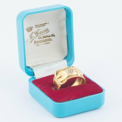 English Gold and Diamond Buckle Ring 8