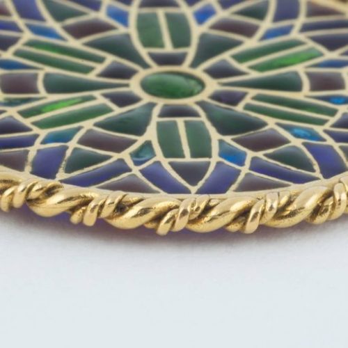 French Enameled Gold Pendant, 20th century 6