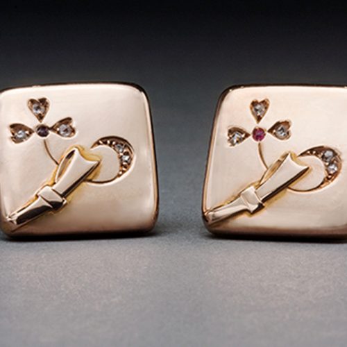 Russian Gold & Diamond Cufflinks, 1880s