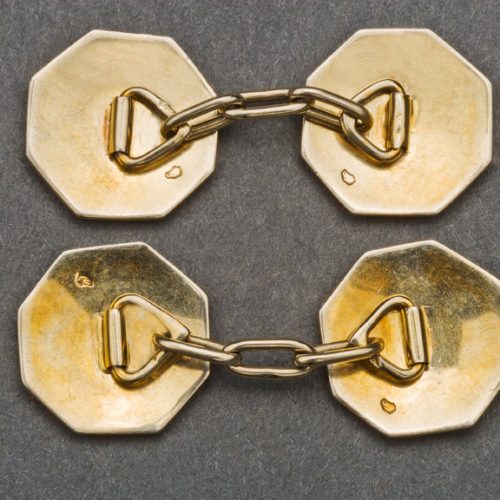 French Art Deco Gold Cufflinks, 1930s