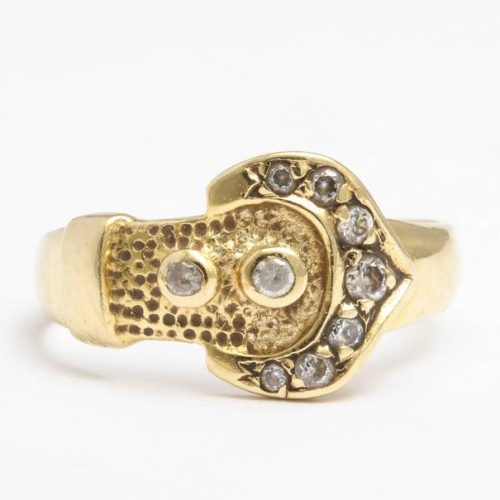 Gold and Diamond Buckle Ring, circa 1880 2