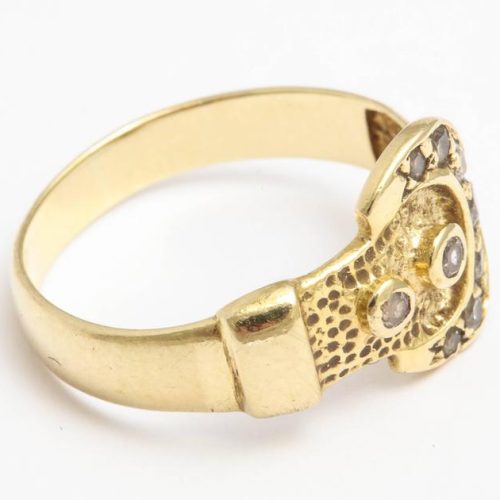 Gold and Diamond Buckle Ring, circa 1880 5