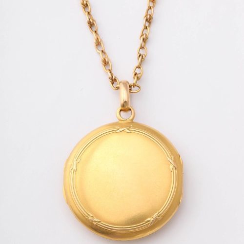 19th Century French Gold Locket and Chain