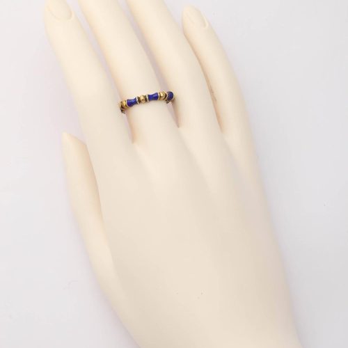 Enamel Gold bamboo motif Eternity Ring