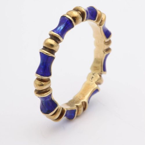 Enamel Gold bamboo motif Eternity Ring