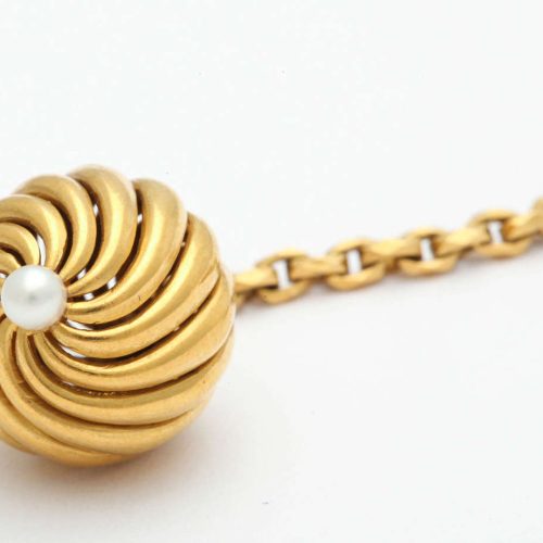 French Pearl Gold Fob/Zipper Pull