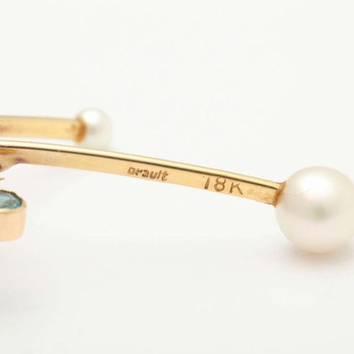 Maurice Brault Pearl Gold Brooch