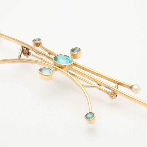 Maurice Brault Pearl Gold Brooch