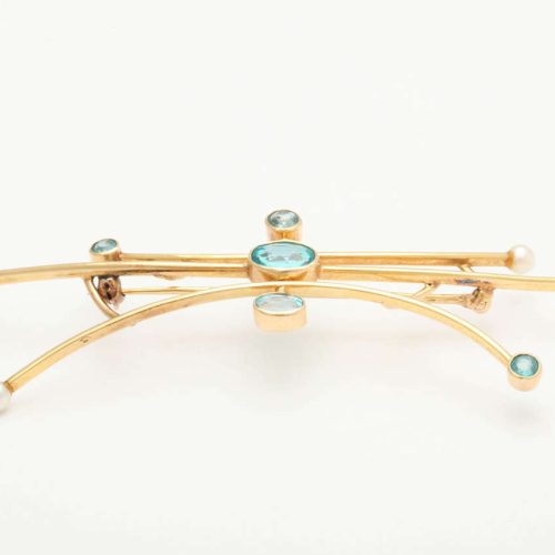 Maurice Brault Pearl Gold Brooch