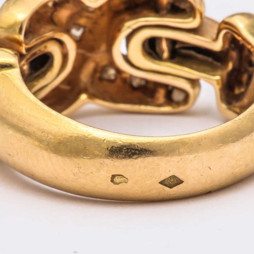 French Gold Diamond Ring by Louis FERAUD, 20th century