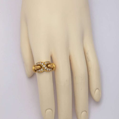 French Gold Diamond Ring by Louis FERAUD, 20th century