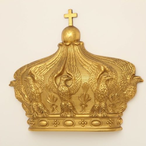 French Gilded Bronze Empress Eugenie Crown Wall Mount, 19th Century