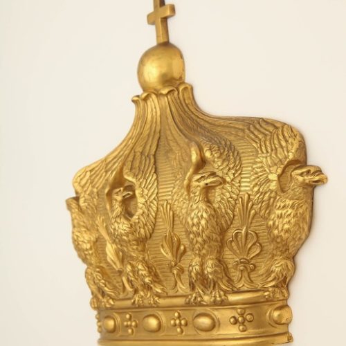 French Gilded Bronze Empress Eugenie Crown Wall Mount, 19th Century