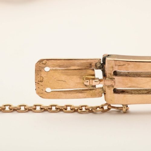 French Diamond Gold Bangle, 19th Century