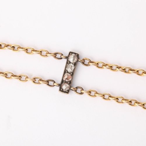 19th Century Enamel Diamond Gold Bracelet