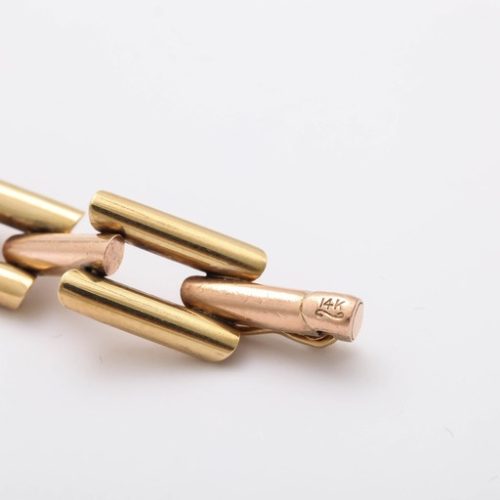 Retro Two Color Gold Link Bracelet, 1950s