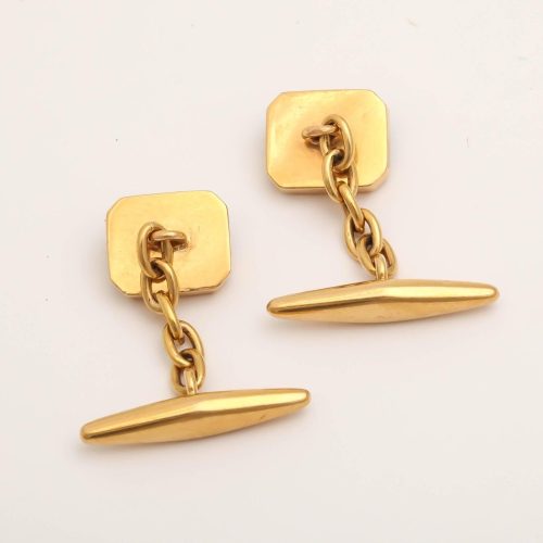 Pair of Portuguese Onyx Gold Cufflinks
